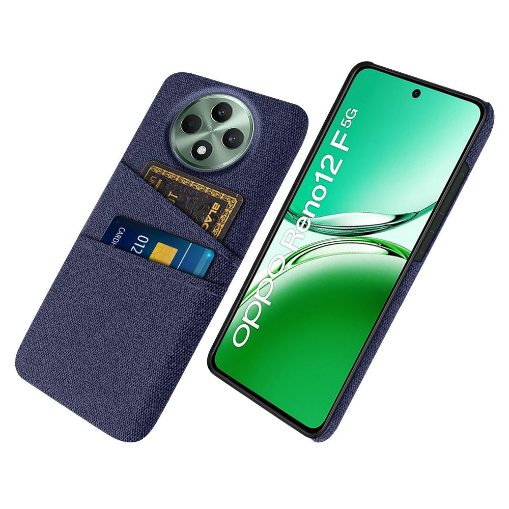 For Oppo Reno12 F 5G Case Cloth+Hard PC Phone Cover with Dual Card Slots