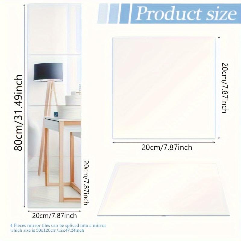 1/2PCS Acrylic Mirror Set - Shatterproof, Polished Wall Decor for Home Gym, Bedroom & Bathroom, makeup mirror