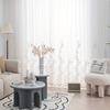 2pcs Modern High-end Floral Embroidered Sheer Curtains for Living Room, Bedroom and Balcony