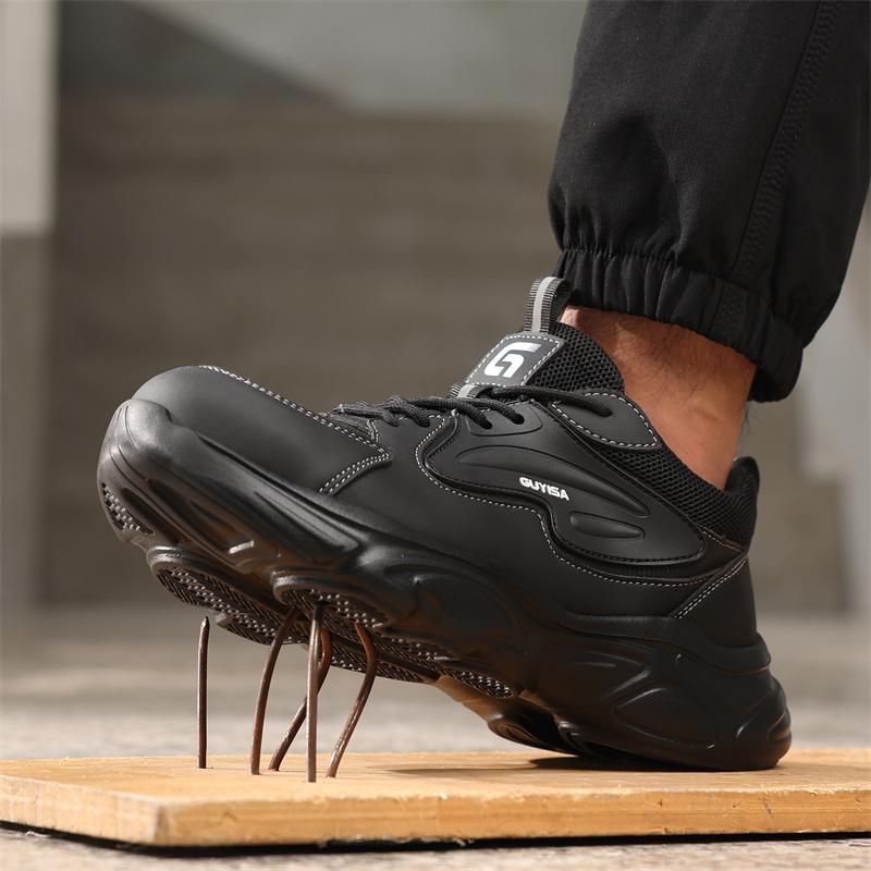 Fashion 2026 New Mens Lightweight Safety Work Shoes Steel Toe Protective Sneakers Puncture Resistant Black Male Boots Footwear
