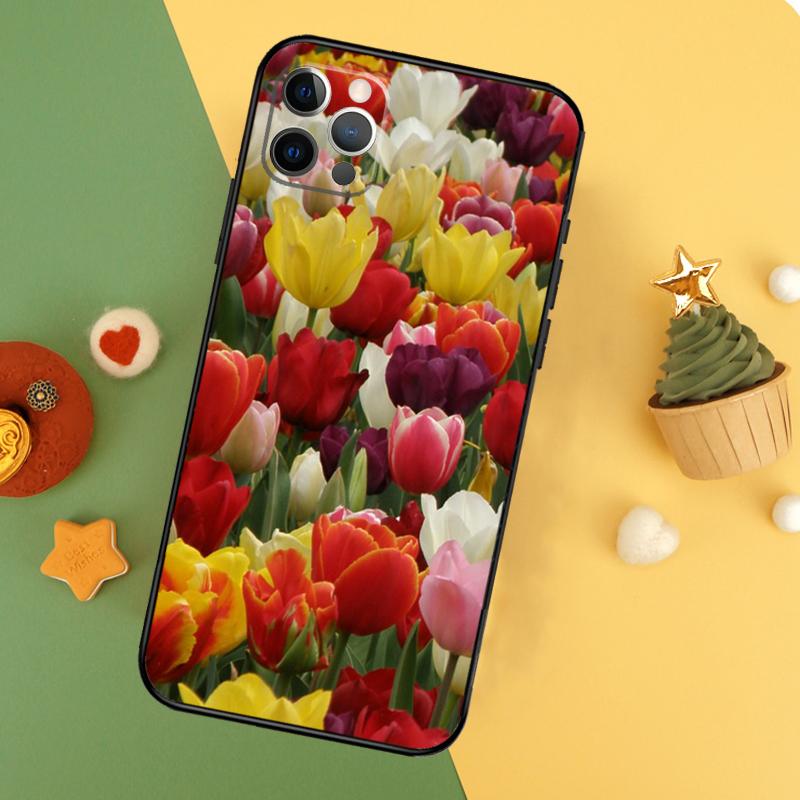 

Tulip Flower Colorful Phone Case For iPhone 17 17Air 16 15 14 13 11 12 Pro Max 12 13 Mini 16E Shockproof Cover iPhone 16
