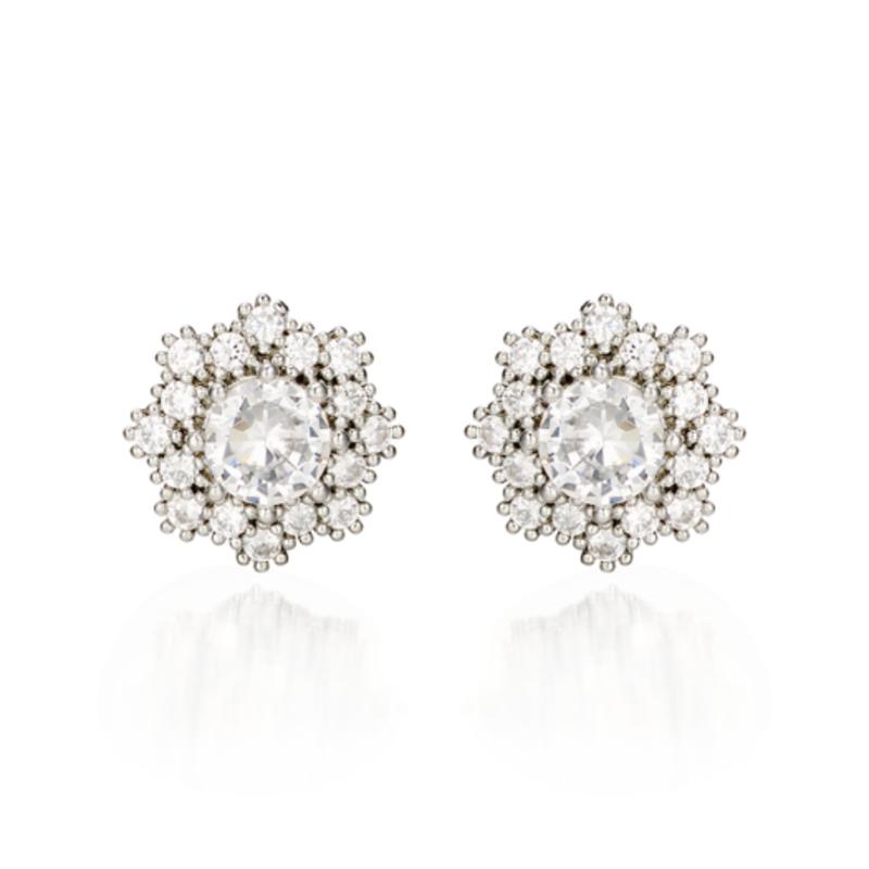 

GEIGER Jewelry Snowflake Cubic Point Earrings GISVEE071 white