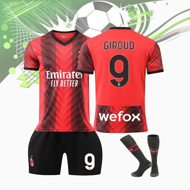 2324 Nová sezóna Ac Domácí dresový set Ne. 9 Giroud č. 17 Leo č. 11 Ibra č. 19 Theo Fotbalový dres