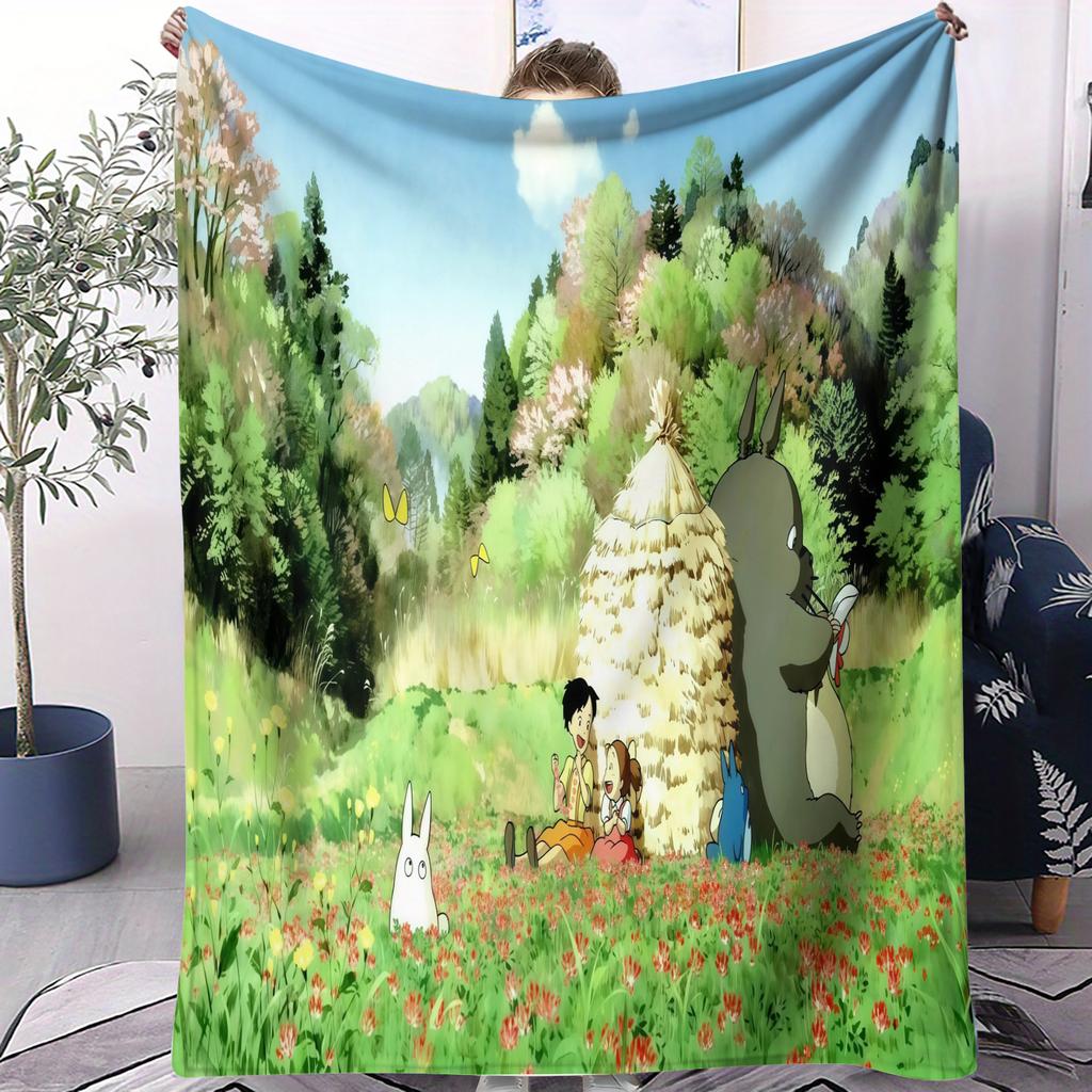 Hayao Miyazaki Klassische Anime-Decke Für Büro Reisen Komfort Freizeit Camping Reise Multifunktionale Universelle Decke Ventilator Geschenk