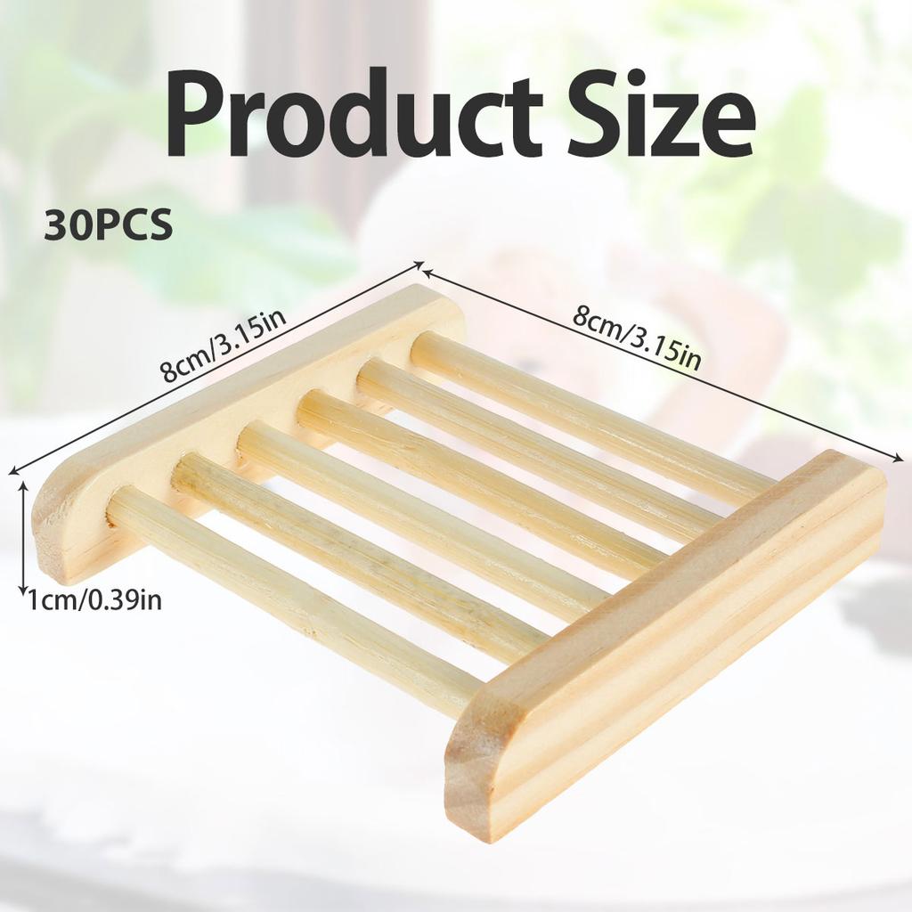 10/20Pcs Wooden Soap Holder for Shower Self Draining Bathroom Soap Tray for Bathroom Kitchen Sink Soap Saver Wooden Soap Dish