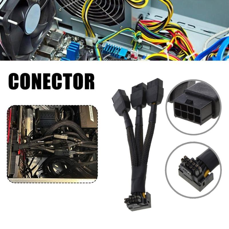15cm 3x8pin to 16Pin Graphics Card Connector Cable 12VHPWR GPU Adapter Cable Line Solid Pin Design Enhances Stability