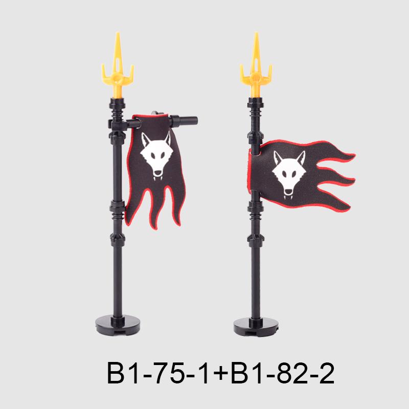 Medieval Military Flag Series War Castle Knight Soldier Warrior Accessories Building Blocks Ancient Holy Rome Bricks Toys Gifts