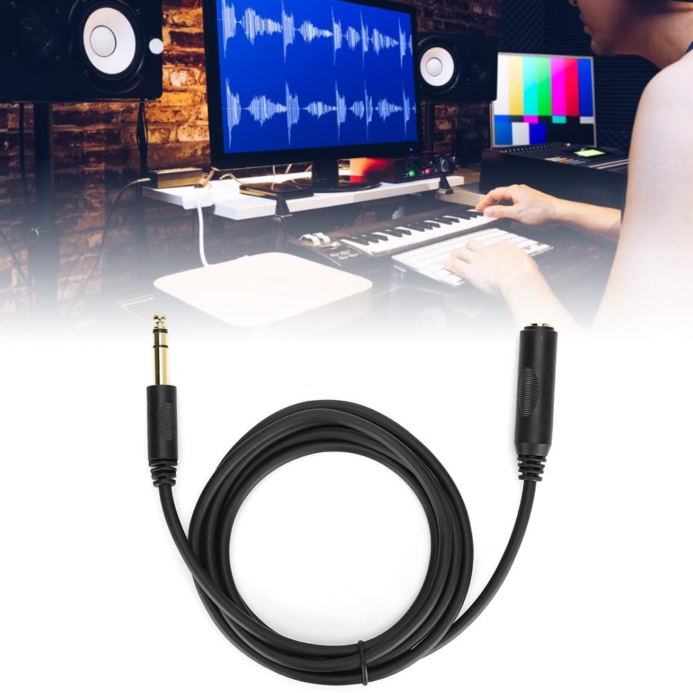 Pure Copper Conductor with Shielding 6.35mm Stereo Male To Female Audio Extension Cable for Sound Card Electric