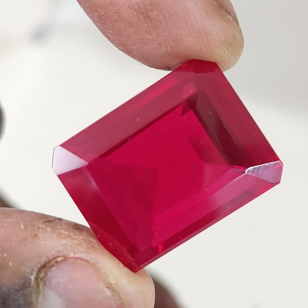41.25 Ct Heated CERTIFIED Red Ruby Stunning Emerald Cut Loose Gemstone