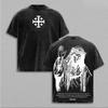Street Fashion Gotycki Y2k Koszulka z Jezusem Vintage Sprana Oversize T-shirt Krótki Rękaw Czysta Bawełna Koszulki Topy Ubrania