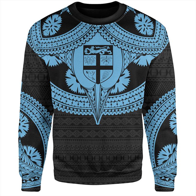 Autumn 3D FIJI National Flag Printed Hoodies Fashionable Casual Sports Long Sleeved Men's Hoodies