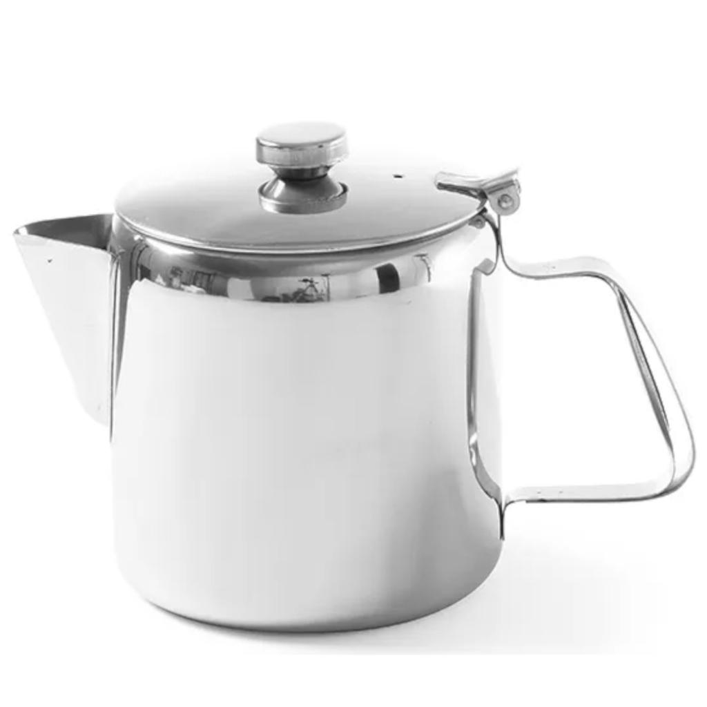 Hendi 453308 Stainless Steel Teapot with Lid for Coffee and Tea 09L