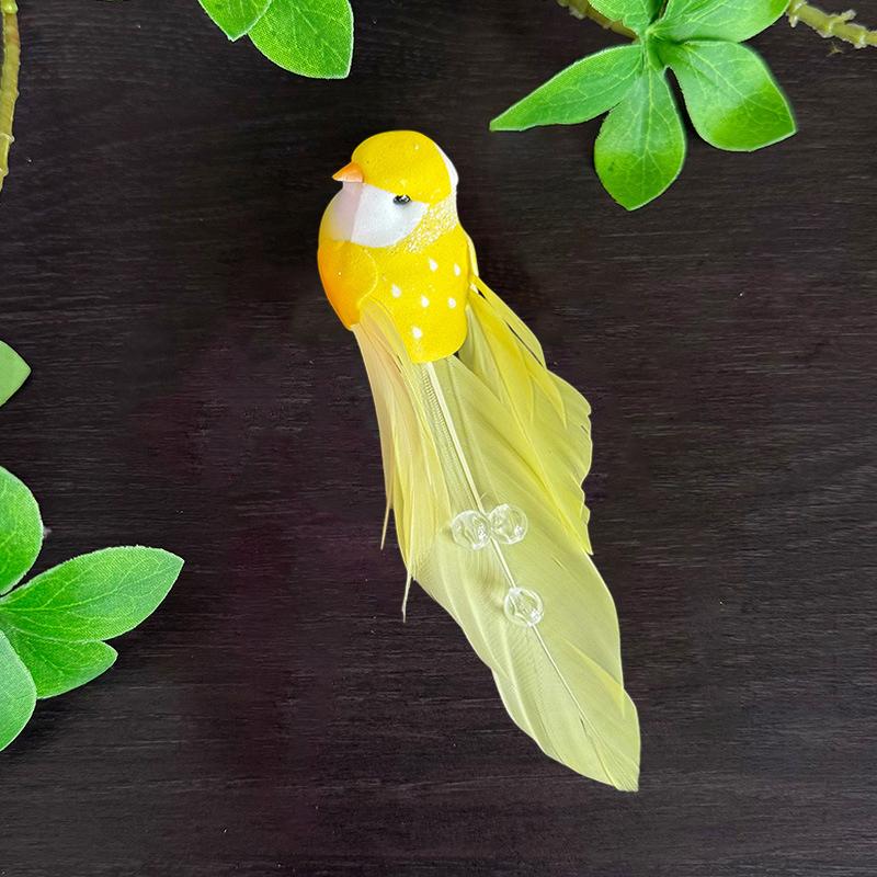 Миниатюрная искусственная птичка из пенопласта с перьями для рукоделия и садового декора