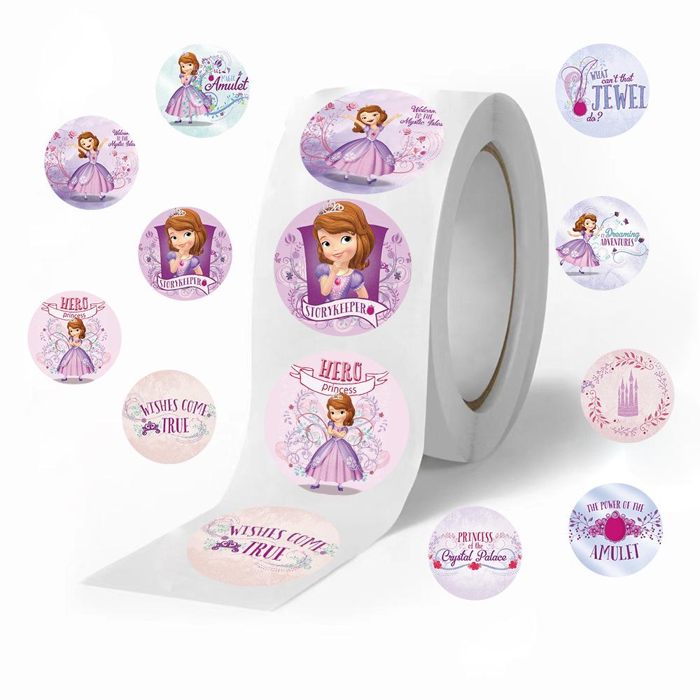 500 Sheets Little Princess Sofia Waterproof Cartoon Sealing Stickers