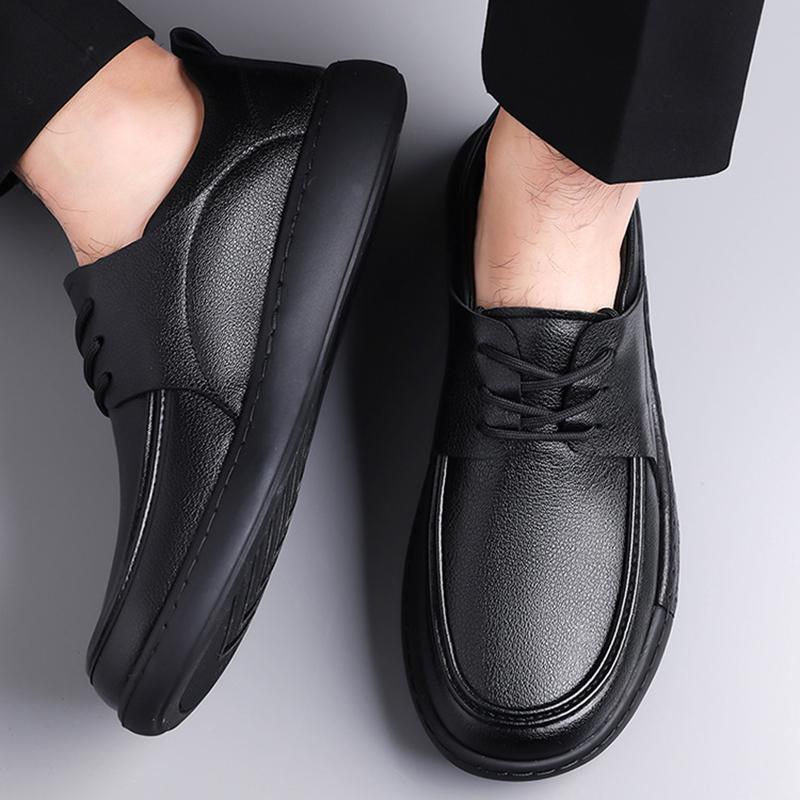 Fashion Men's Business Dress Leather Shoes Spring Autumn Style Casual Luxury British Trend Anti Slip Simple Daily Genuine Leather Shoes