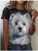 2024 New Women's T-Shirt Cute Puppy Pattern Printed Women's T-Shirt Extra Large Size T-Shirt Summer Ladies