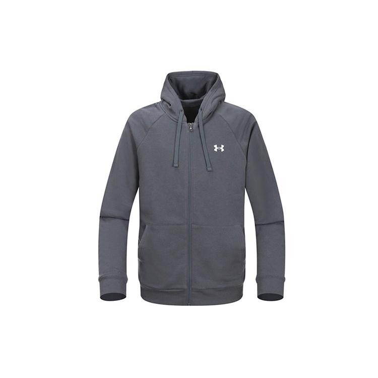 Men s Under Armour Casual Sports hooded logo Long Sleeves Jacket Gray 1357106-012 M