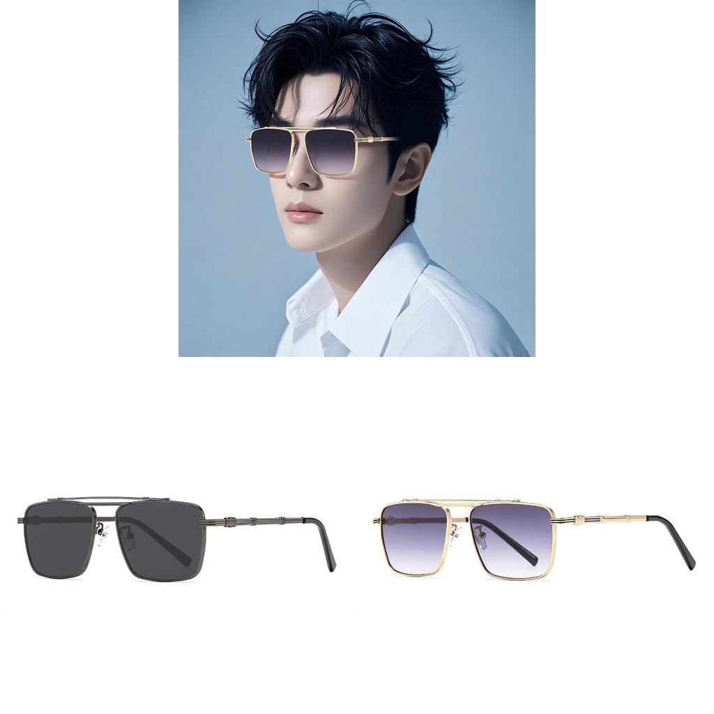 Retro Square Metal Sunglasses For Men Women Uv400 Protection Sunblock Outdoor Sport