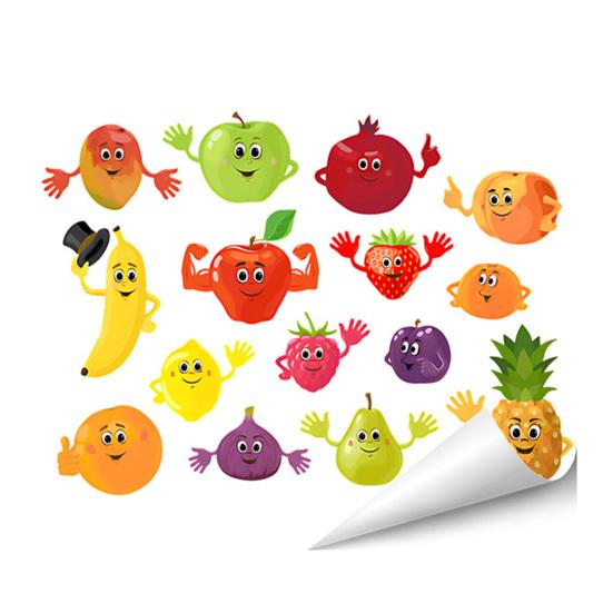 Cartoon Fruit Refrigerator Door Sticker DIY Grape Pear Banana Peel And Stick Wall Art Decals for Kitchen Cabinet Cupboard Fridge Decor