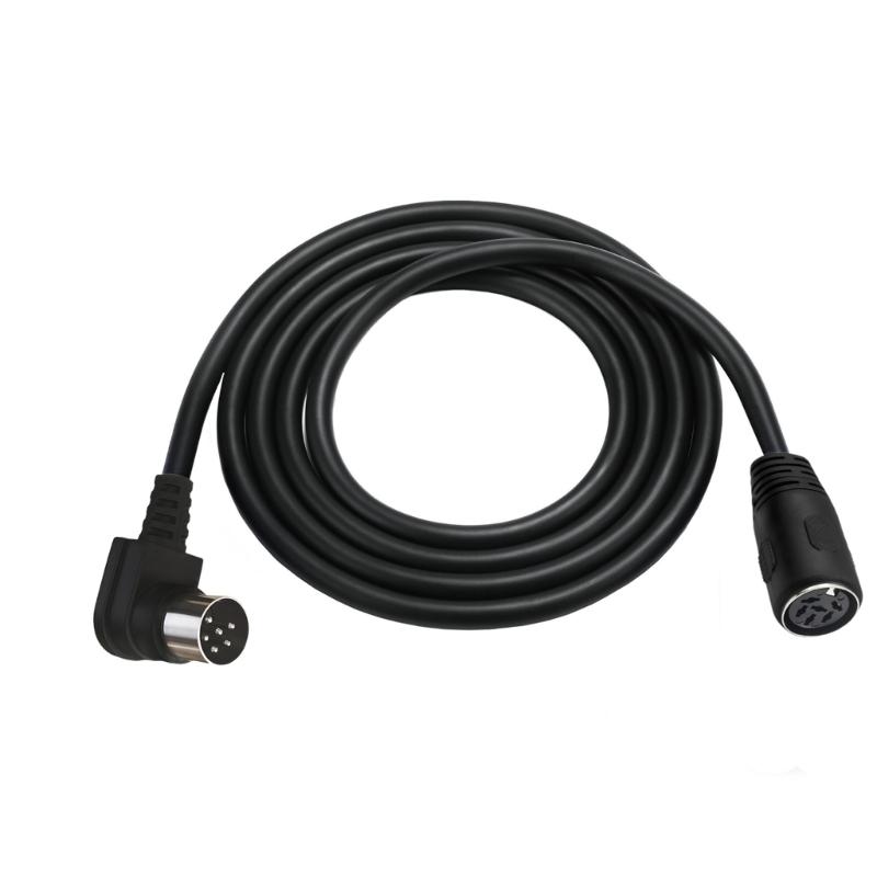 90 Degree DIN 6Pin Male to Female Sound Video Cable Terminal Cable for Sound Microphone Guitar Digital Equipment