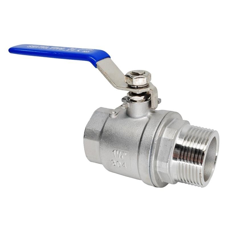 1/4“ 3/8“ 1/2” 3/4” 1” 1-1/4” 1-1/2” BSP Female To Male Straight Two-pieces Full Ports 304 Stainless Steel Ball Valve
