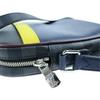 Louis Vuitton Danube Slim Graphite Checkered Trim Leather Shoulder Bag Men handbags Navy-Blue M55100