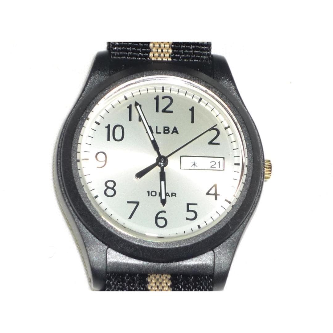 Used ALBA Quartz Watch 10BAR Day Date Used