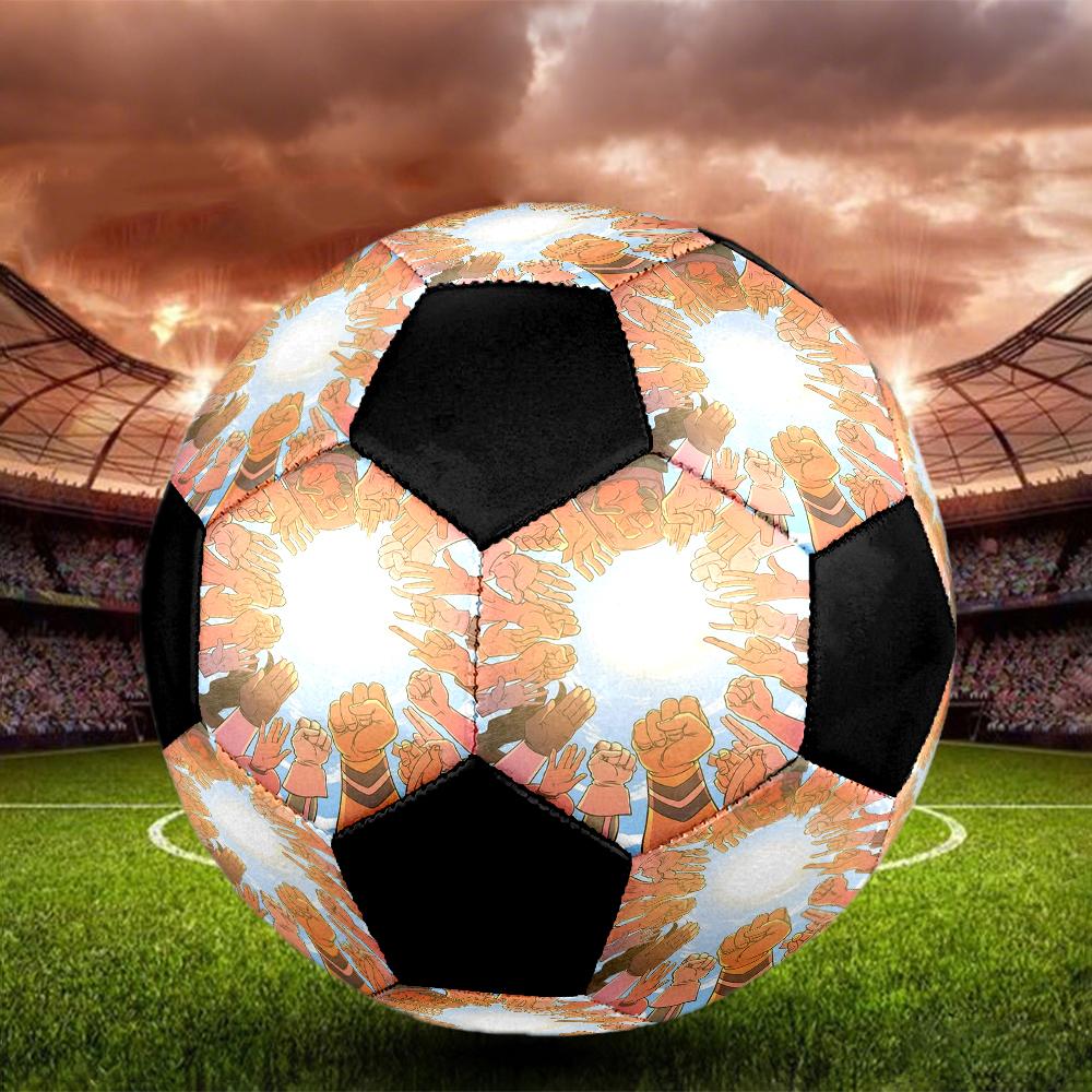 Soccer Ball Colorful Machine Stitched PVC Size 5 Team Training Competition Ready Durable High-Bounce Cool Sports Gift