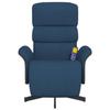 VidaXL Fauteuil inclinable de massage avec repose-pieds bleu tissu 356620