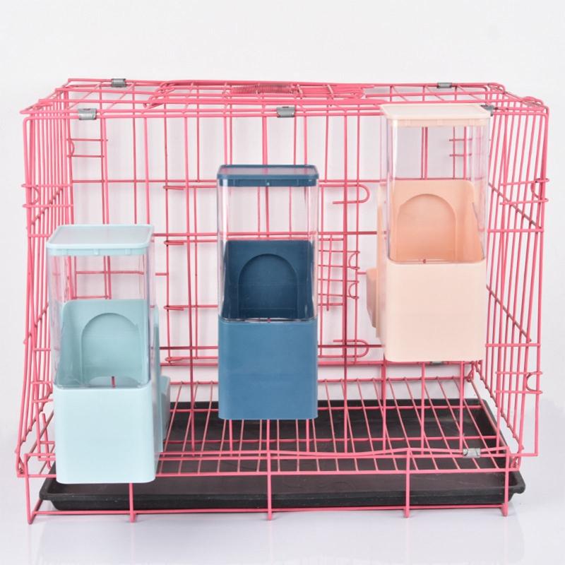 Rabbit Automatic Feeder for Cage Hanging Water Dispenser 17oz Water Bottle Food Bowl for Small Animal Hedgehog Hamster