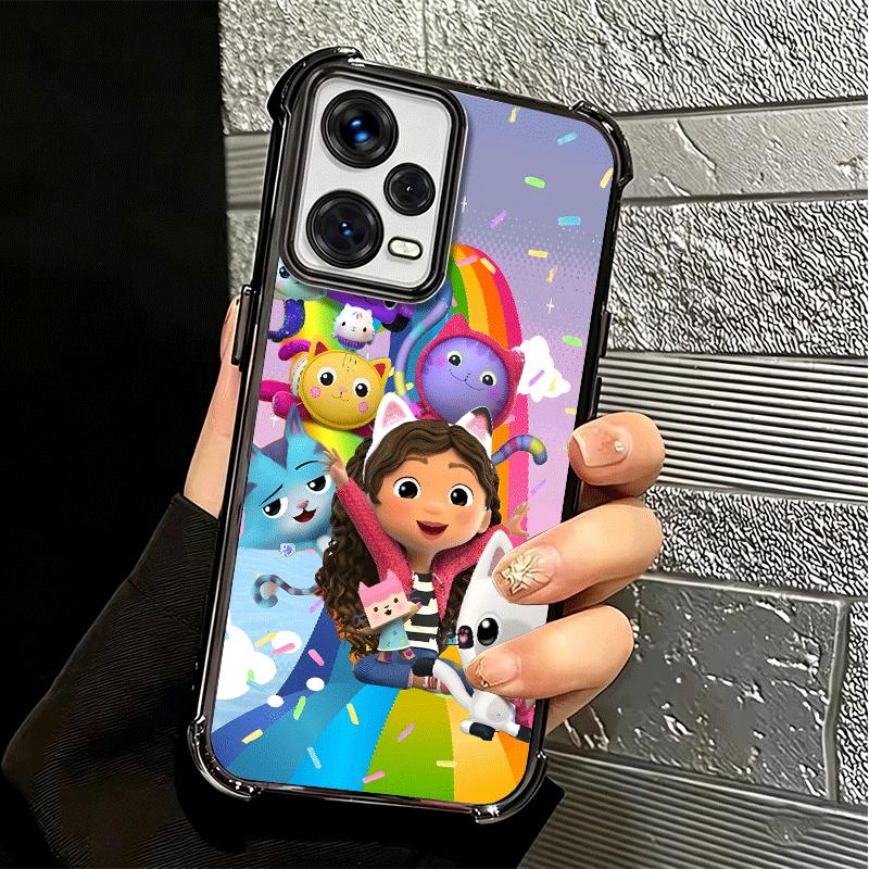 G-Gabbys Dollhouse Cartoon Plating Phone Case For Xiaomi Redmi Note 14 15 Pro Plus 13 12 11 11S 11T 10 9S 9 5G Anti-Fall Airabag