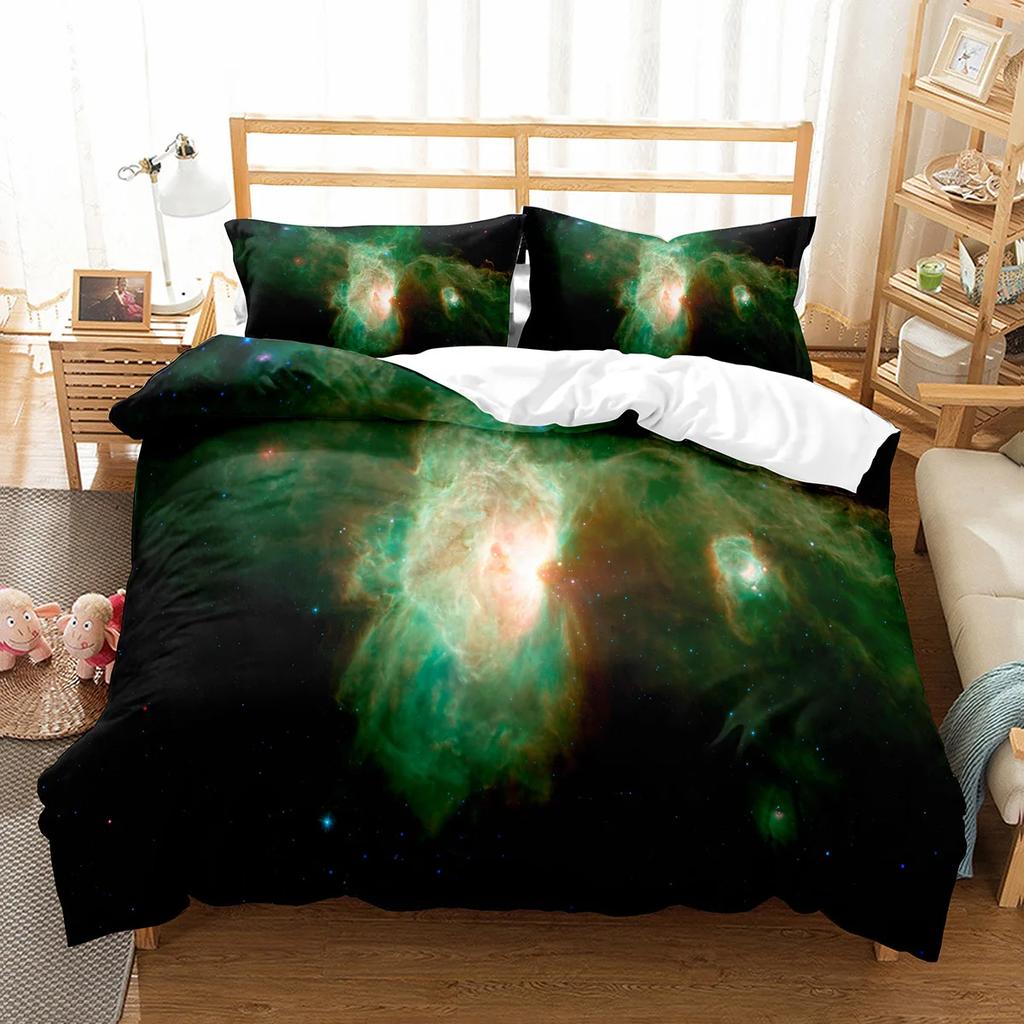 Hubble Image King Queen Duvet Cover Vast Starry Sky Bedding Set Bright Universe Landscape Quilt Cover Polyester Comforter Cover