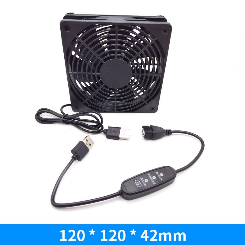 Silent USB 5V 12CM Axial Flow Cooling Fan for Radiators, Routers, Chassis, and Set-Top Boxes
