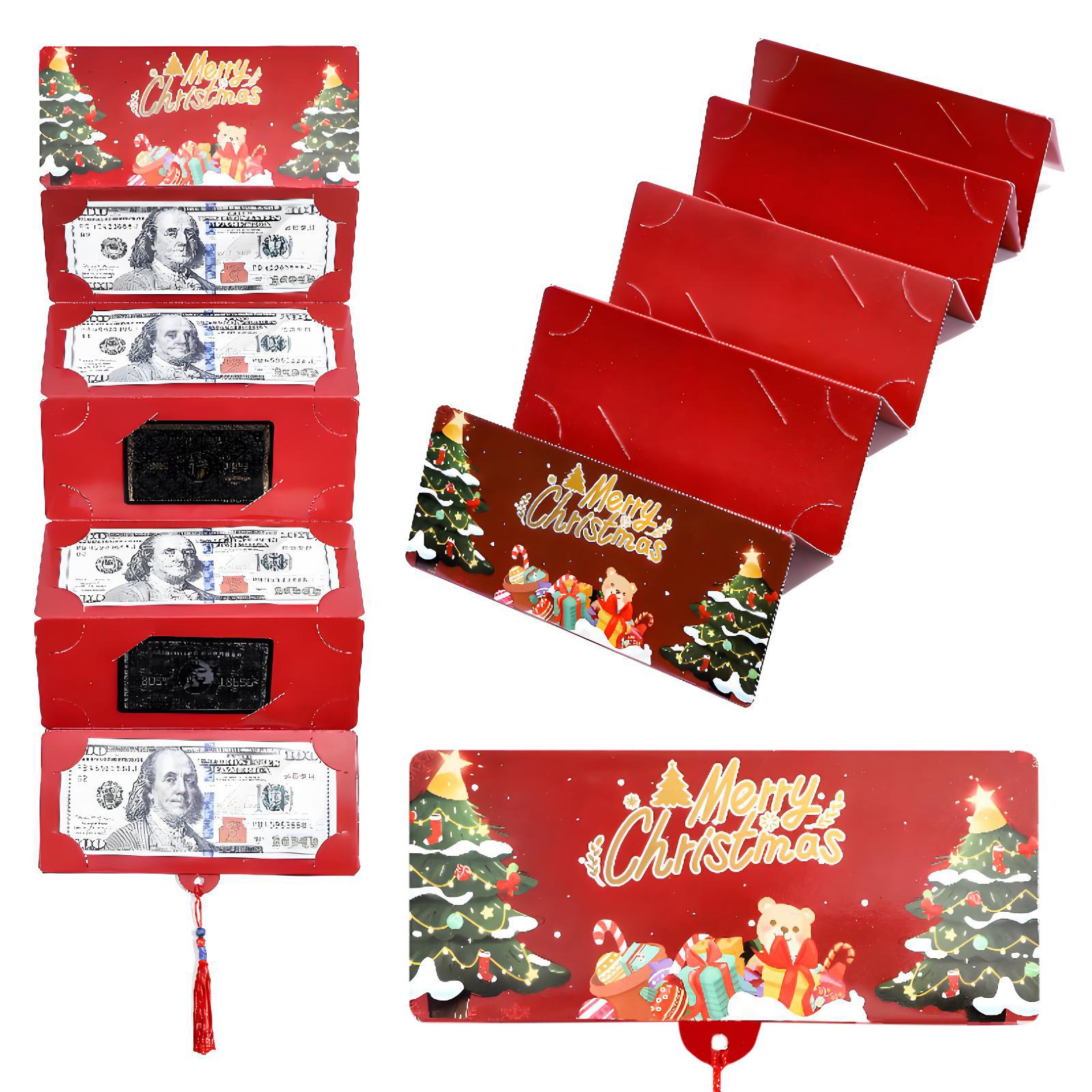 

2026 Christmas Money Holder Wallet Red Envelope Xmas Greeting Money Card Wallet Red Envelope Christmas Gift Creative Birthday Fo