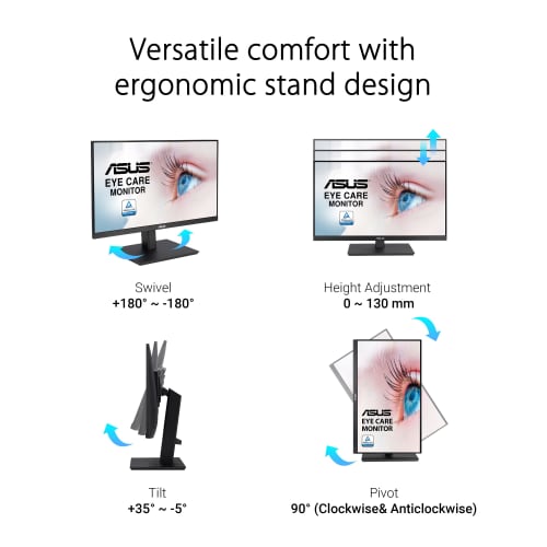 [.co.jp Exclusive] ASUS Monitor Eye Care VA24EQSB 23.8 inch / Full HD / 1920 x 1080 / IPS Frameless / 75Hz / Adaptive-Sync / Blue Light Reduction / Fl