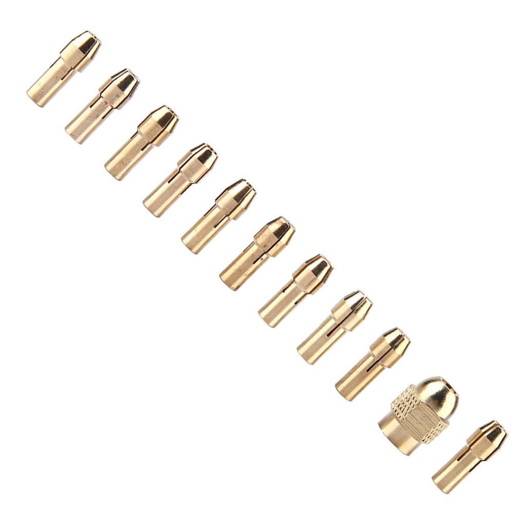 11pcs 4 jaw Copper Drill Chuck Collet Set for Mini Electric Grinder Rotate Tool 0.5 3.2mm