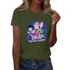 Women's  Group 2D Printed Round Neck Short Sleeve Top