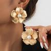 Chic Fresh Faux Pearl Flower Stud Earrings for Daily Wear