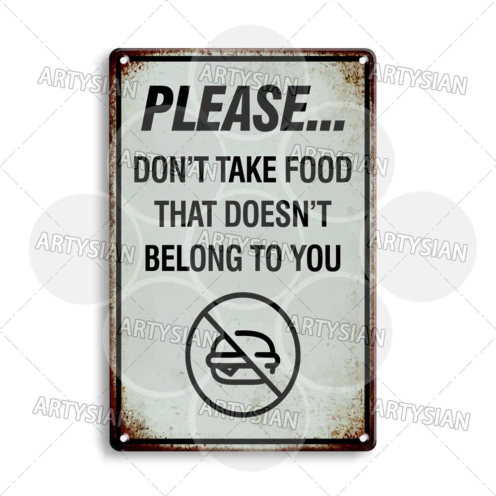 Hygiene Metal Sign No Shoes No Food Drink Restaurant Office School Public Space Plaque Wash Your Hand Sanitizer Keep Clean Sign