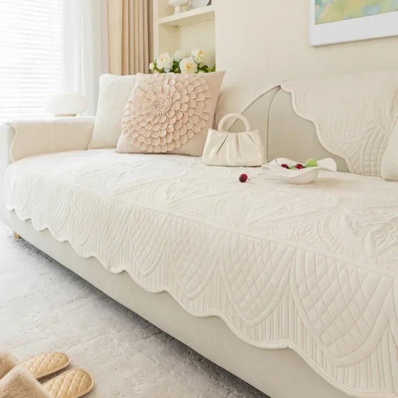 1PC Nordic Thicken Sofa Cover Flower Jacquard Plush Couch Slipcover for Living Room Non-Slip Lounge L Shape Sofa Towel Home