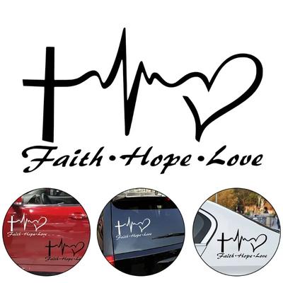 FAITH HOPE LOV E Stickers Personalized Creative Car Stickers Cars Glass Self-Adhesive Decals Auto Decoration Accessories