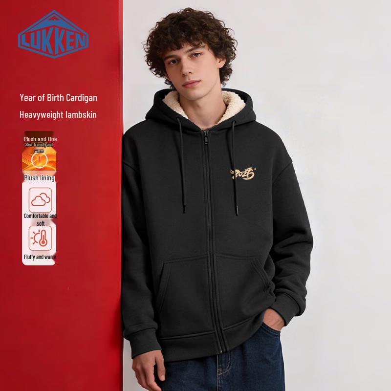 

LUKKEN Men s Hooded French Terry Zipper Hoodie with Print XL