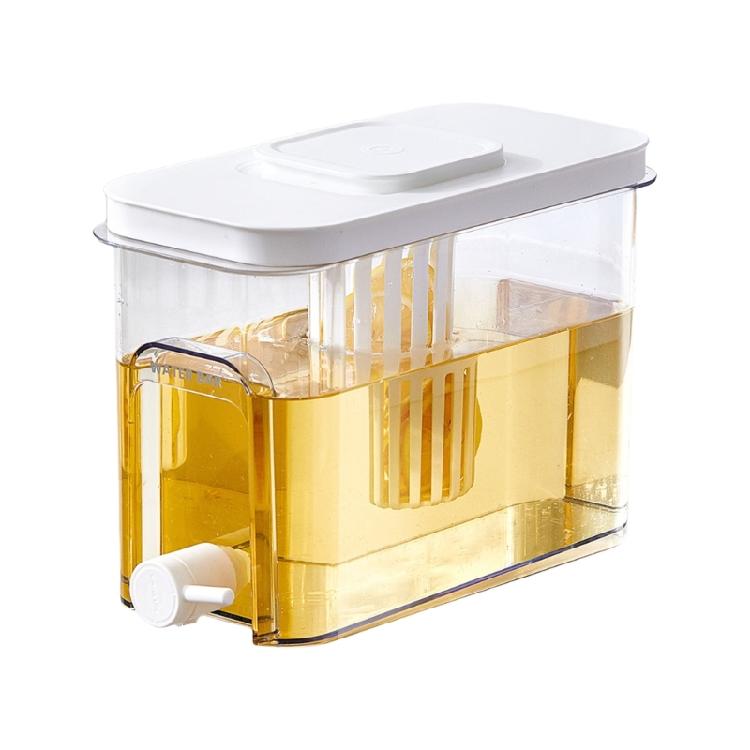 Distributeur de Boissons en Plastique Transparent 4L avec Robinet Ergonomique Parfait pour Café Glacé Eau Citronnée Stockage Réfrigéré