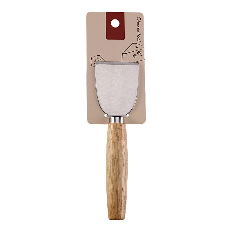Stainless Steel Cheese Knife & Fork Set, Rubber Wood Handles - Western Tableware