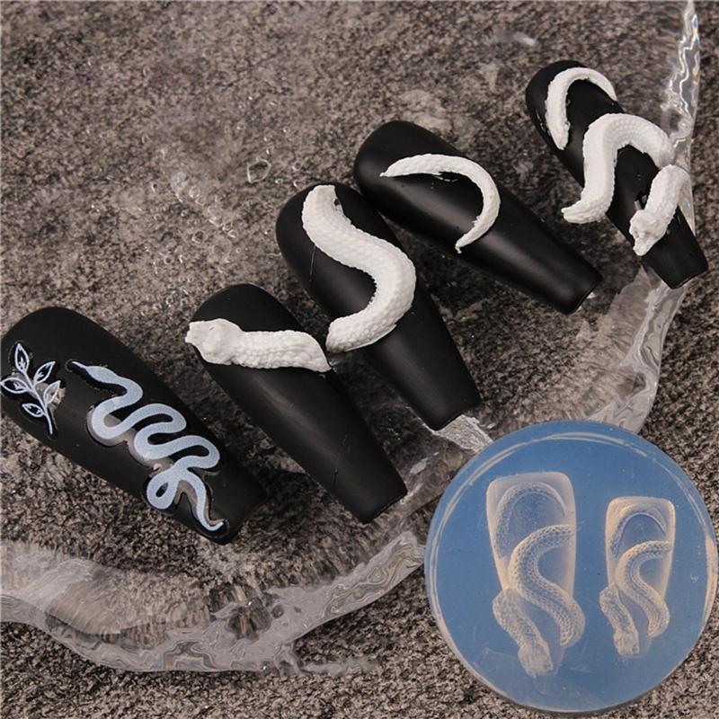 Silikonformen für Nagelkunst, handgefertigt, DIY-Nagelwerkzeuge, Drachen-/Schlangen-Nagelschnitzformen, Silikonmaterial für die Nageldekoration