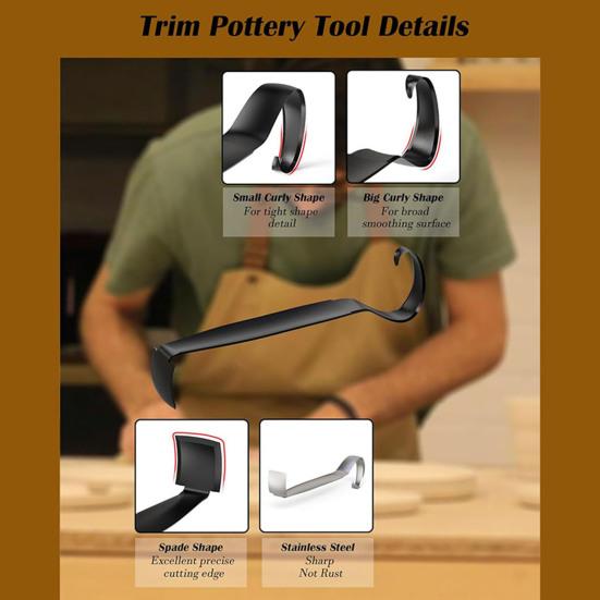 Hrnčířské ořezávací nástroje Přenosné Odolné Kovové Dvojité Konce Multifunkční Ostré Umělecké Keramické Hlíny Tvarovací Sochařské Ořezávací Nástroje