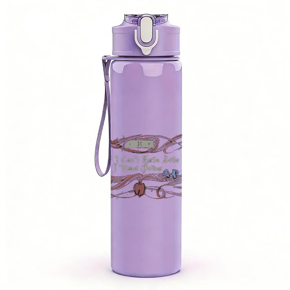 1PC Retro Rectangle Minimalist Patch Print 750ml Portable Sports Water Bottle Leakproof Gym Outdoor Travel Drink Cup