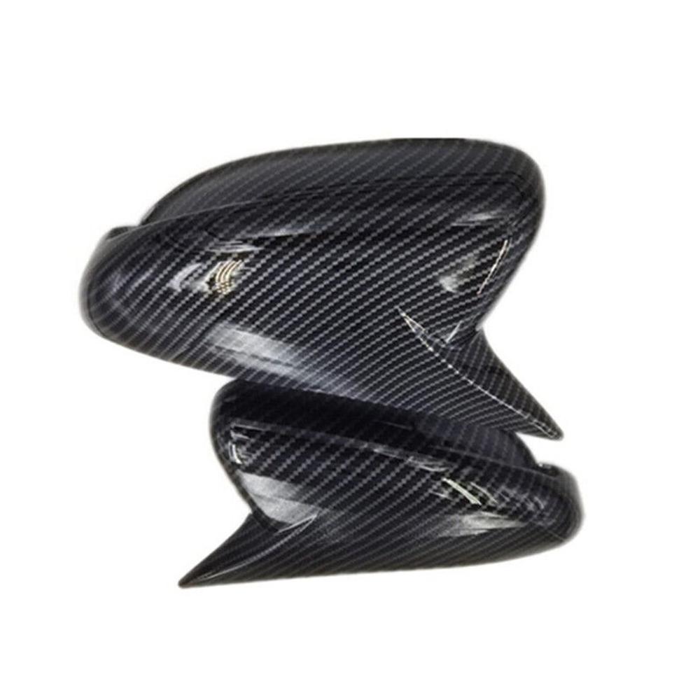1Pair Carbon Fiber Look OX Horn Side Mirror Cover Cap For Kia Forte K3 2013-2018