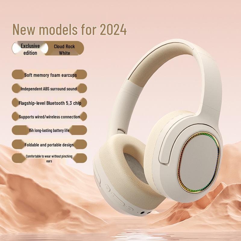New Wireless Over-Ear Bluetooth Gaming Headset with Noise-Cancelling and Card Slot