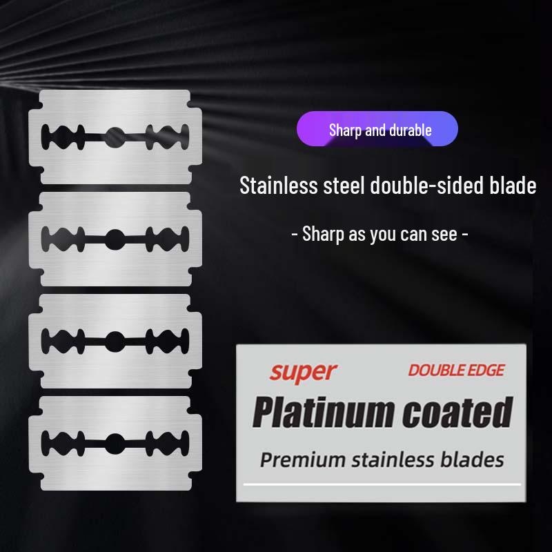 Dual Edge Stainless Steel Manual Shaving Razor with Replacement Blades